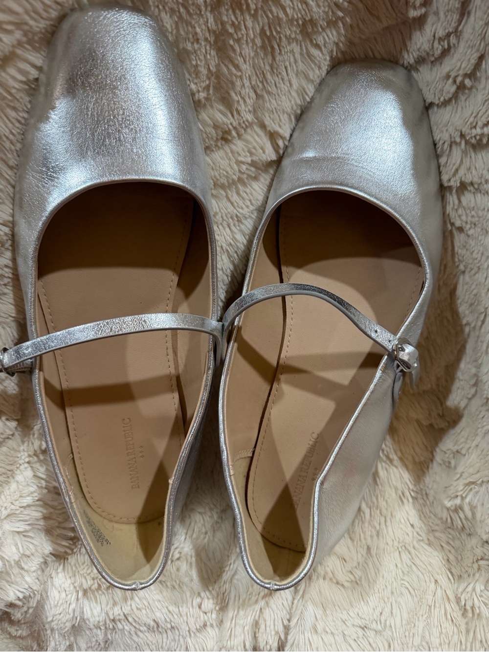 Banana Republic Silver Mary Jane Ballet Flats